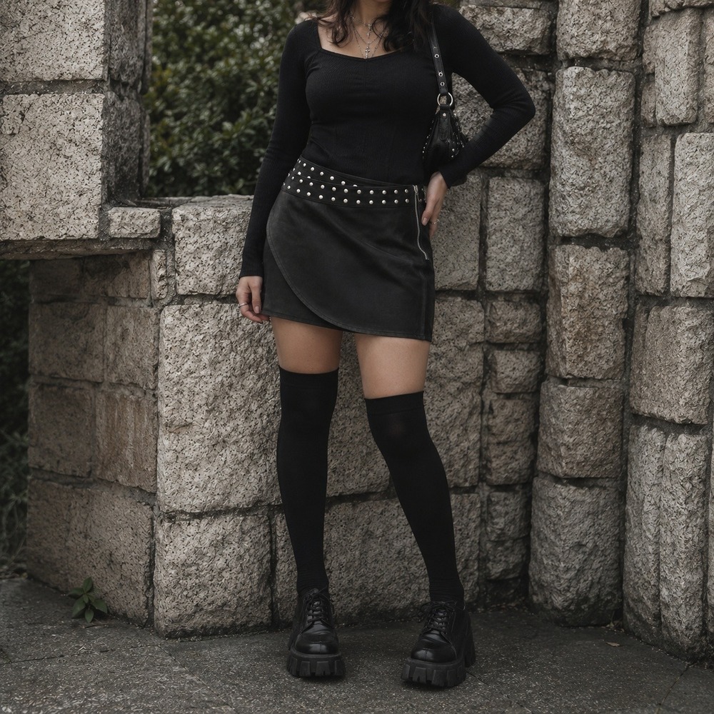 NWT BDG Studded Faux Leather Wrap Mini Skirt